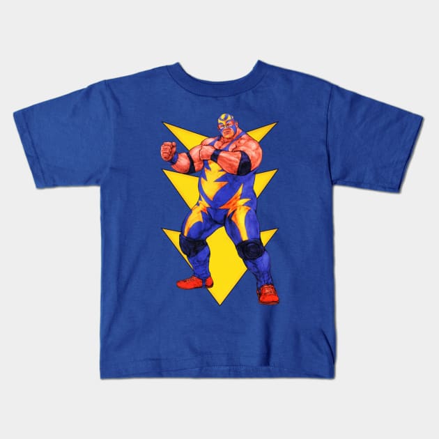 Lightning Bear Kids T-Shirt by winsarcade